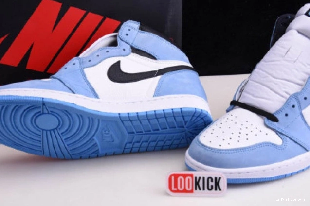 HIGH JORDAN BLACK WHITE 1 UNIVERSITY RETRO AIR 555088-134 BLUE 0715